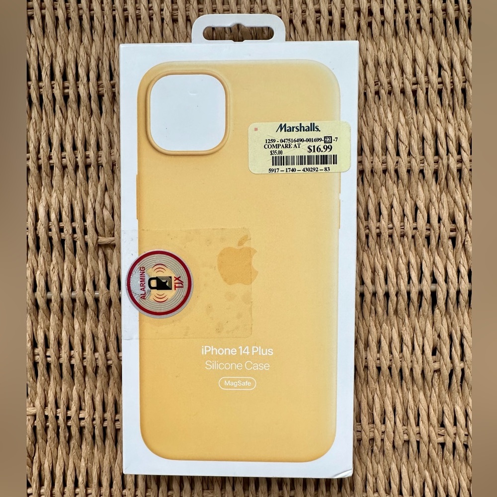 Apple Brand iPhone 14 Plus MagSafe Silicone Hard Phone Case Sunglow Yellow